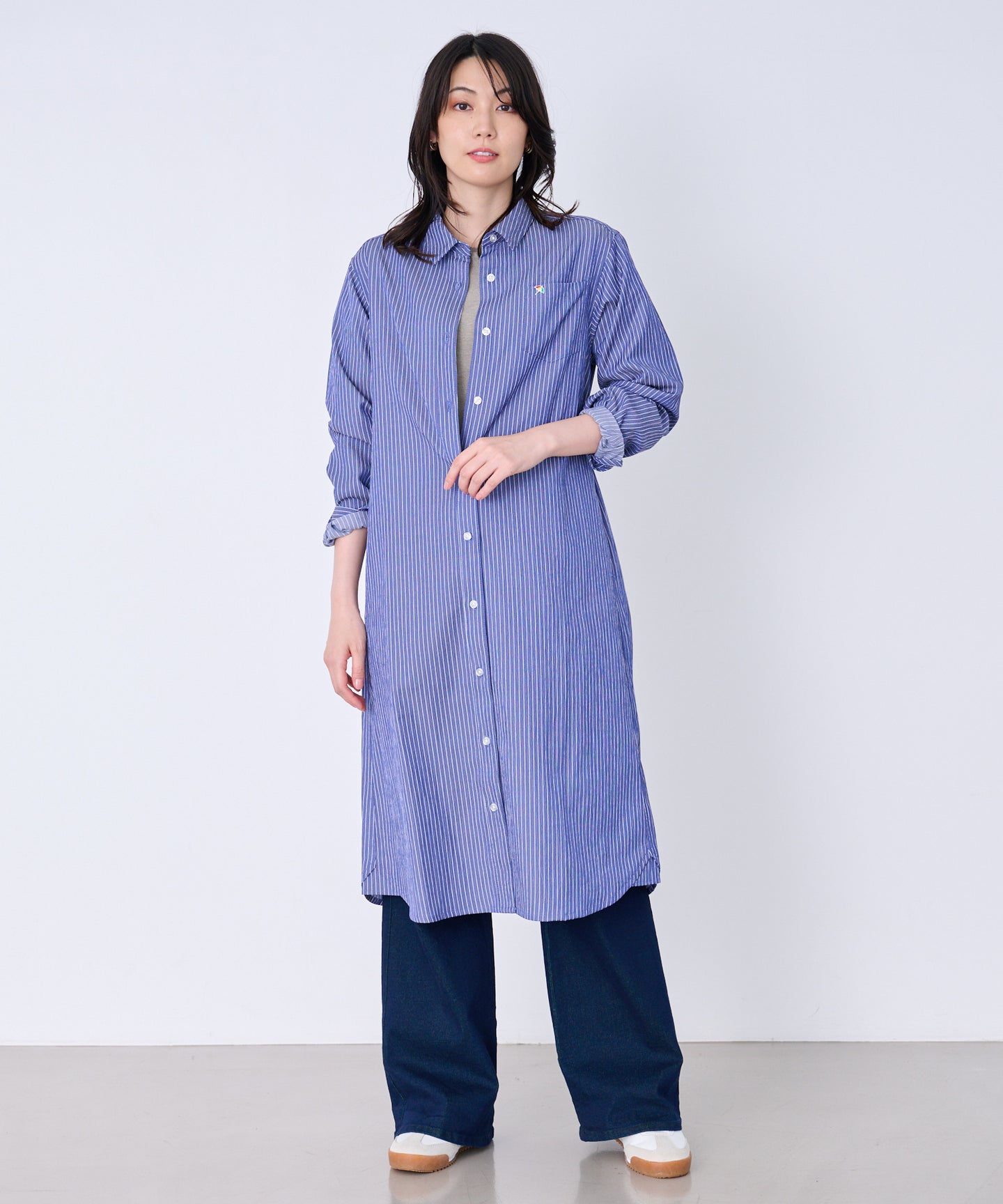 Arnold Palmer イージーケア ストライプ シャツワンピース